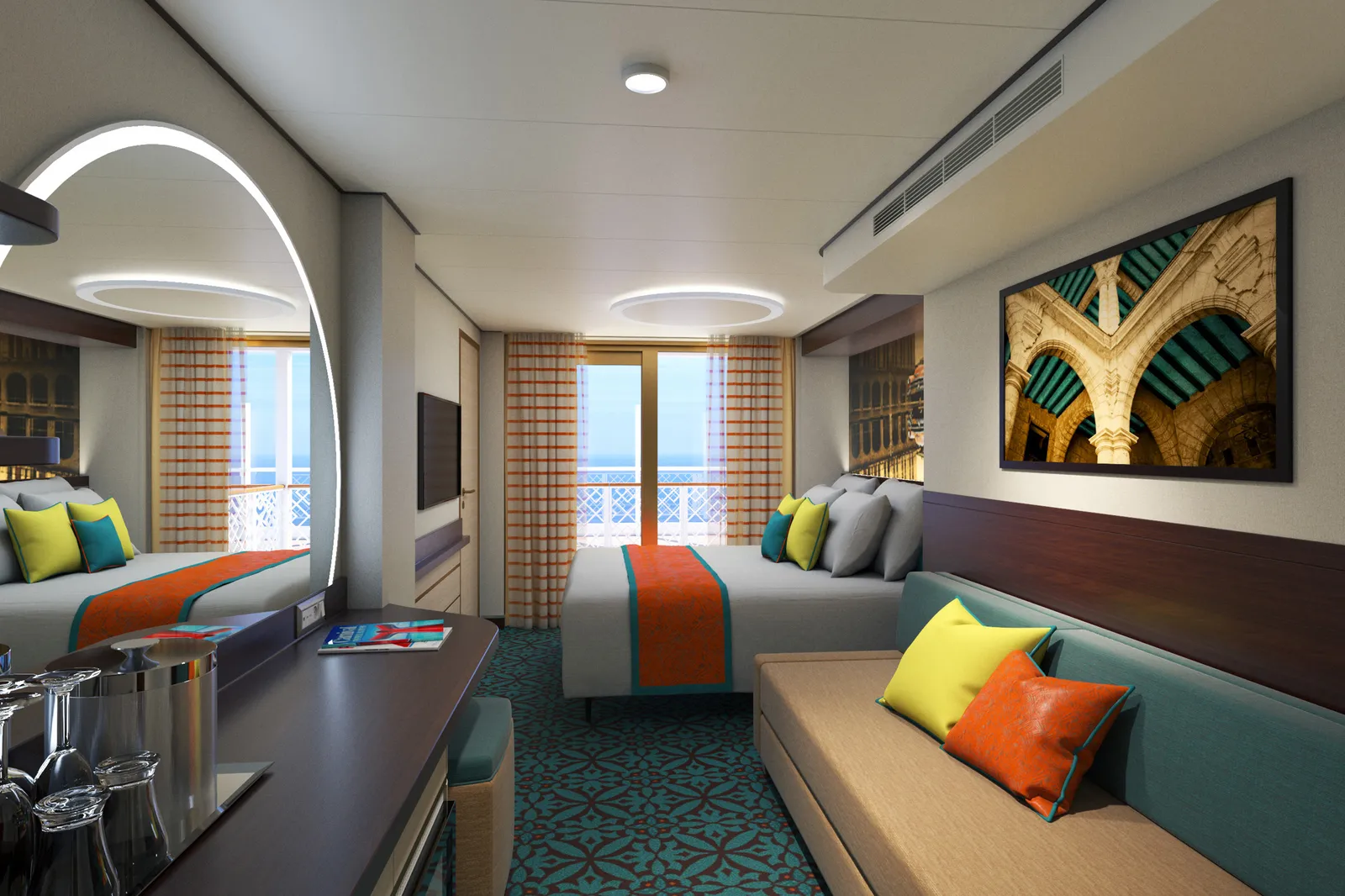 Rendering of a Havana Cabana stateroom