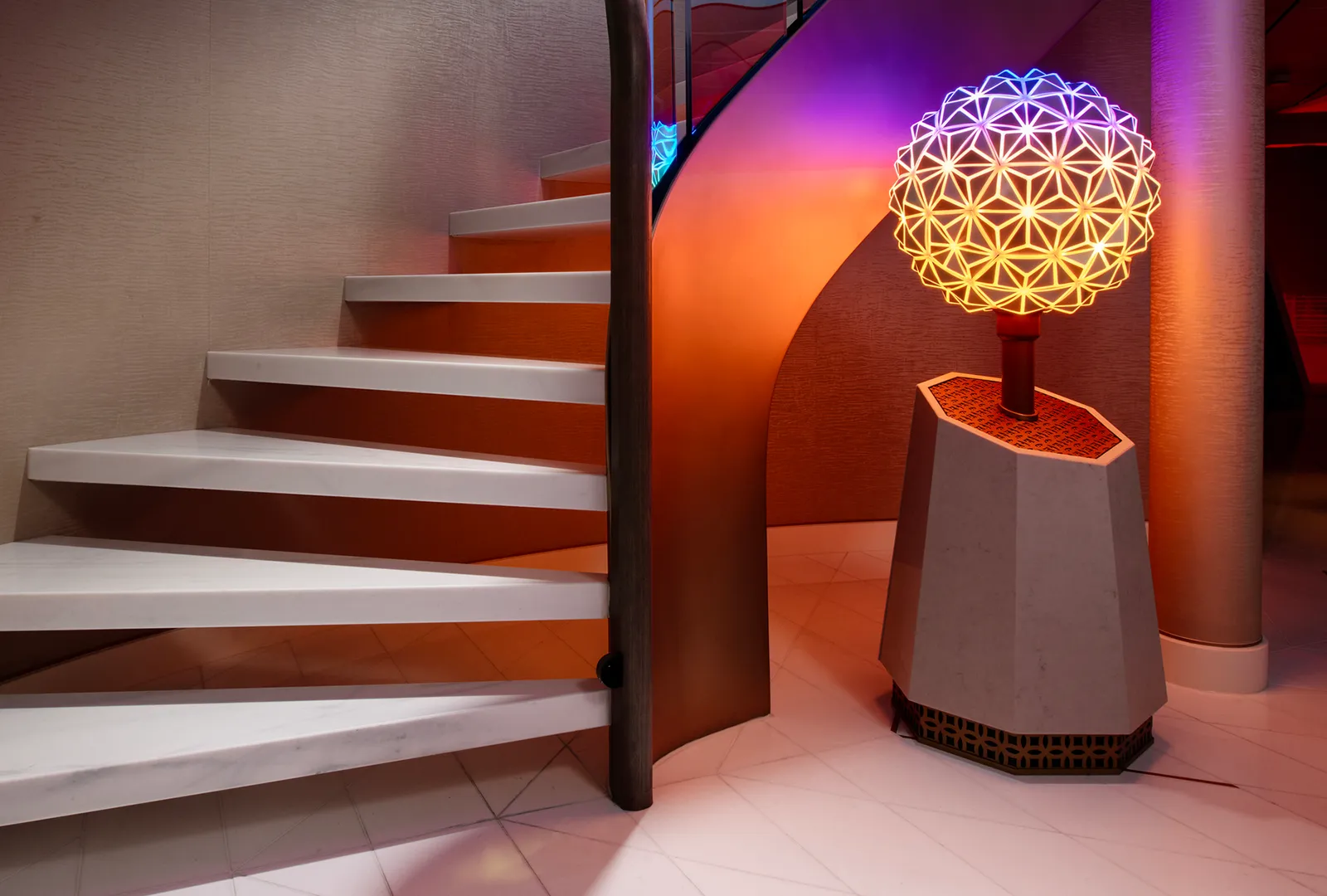 The Tomorrow Tower Suite staircase and light sculpture
