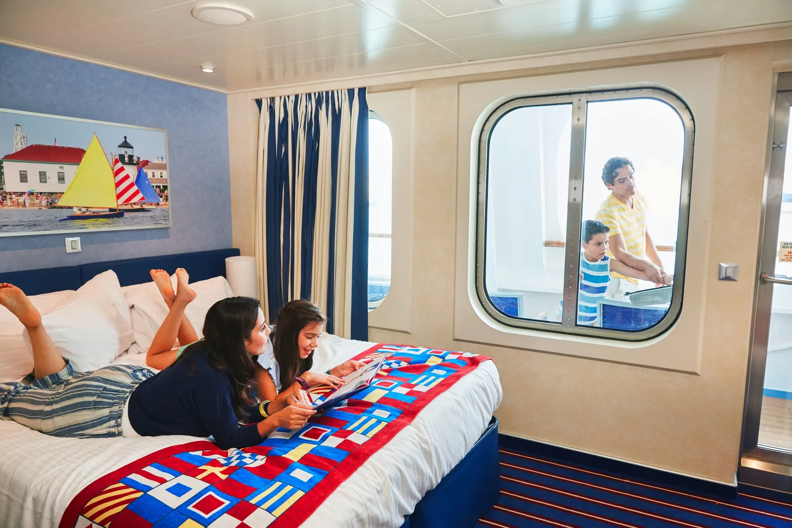 A family in a Family Harbor Suite